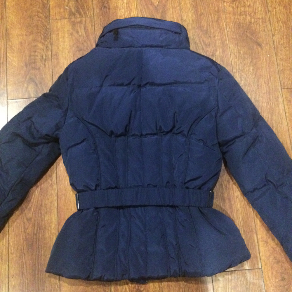 Zara Basic Down Filled Navy Jacket Sz S - image 7